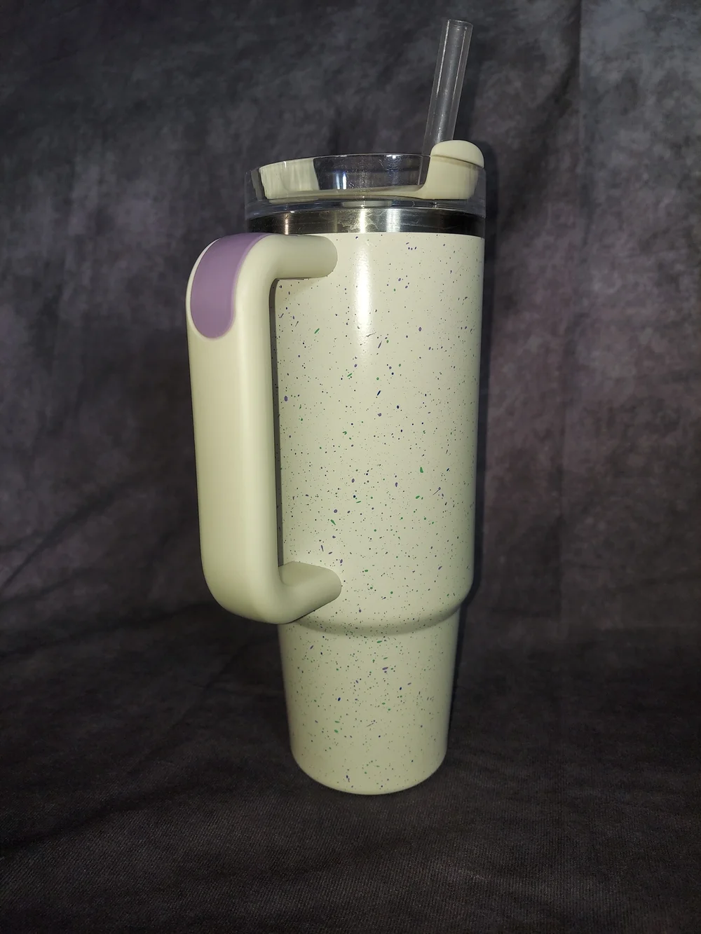 Stanley 30 oz H2.O FlowState Quencher Tumbler Cream Purple Green Speckle - Picture 2 of 7